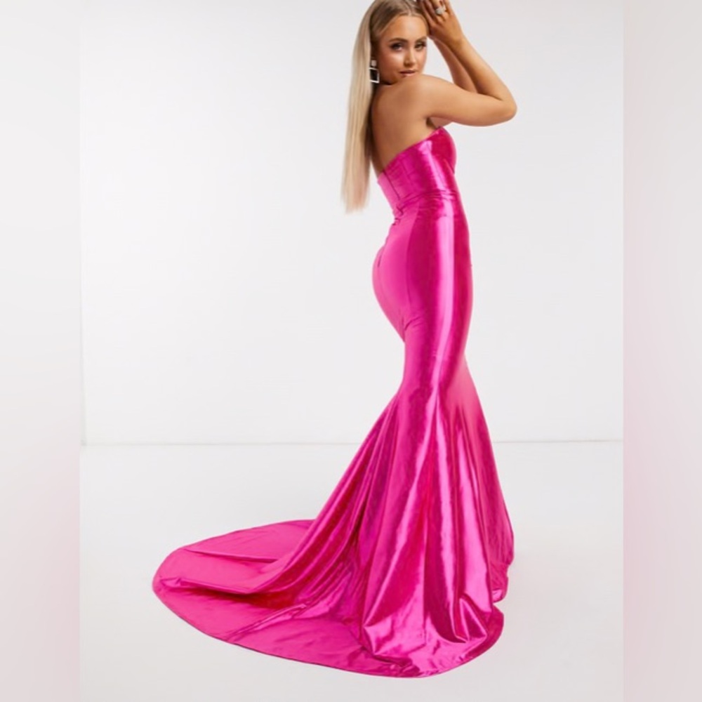 Club L London Strapless Gown Hot Pink Size 8